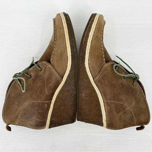 Olukai Wali Brown Suede Leather Wedge Ankle Boots Lace Up Size 8 - Picture 3 of 12